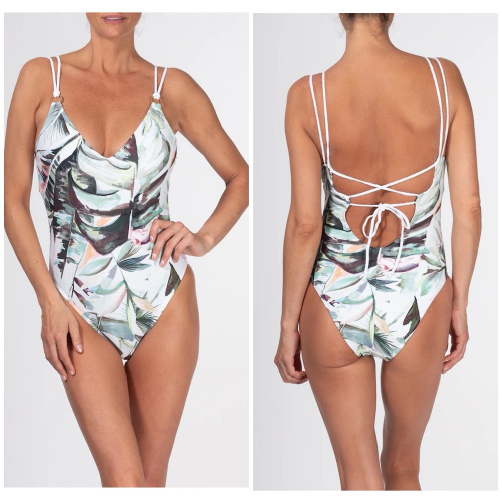 Tropical Print One Piece Swimsuit